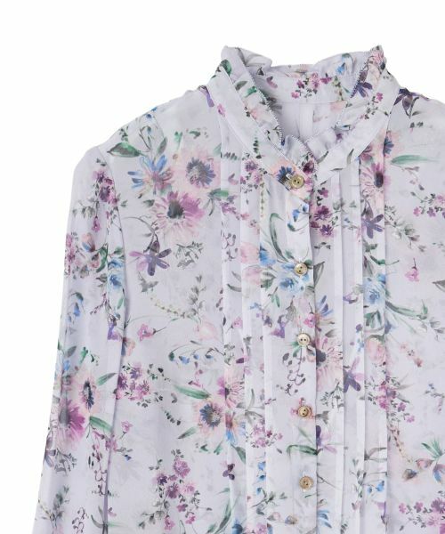 Leilian / レリアン シャツ・ブラウス | 花柄スタンドネックブラウス | 詳細2