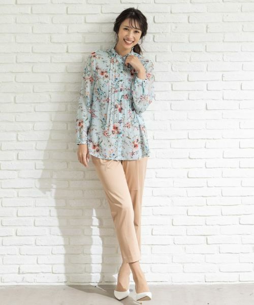 Leilian / レリアン シャツ・ブラウス | 花柄スタンドネックブラウス | 詳細4