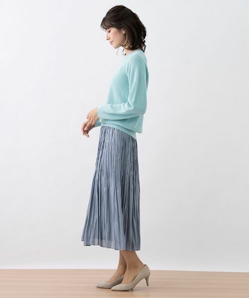 leilian - 【美品・カシミヤ】レリアン/leilian ニットセーター　タートルネック　ラメ カシミヤ編地切替ハイネックニット[品番：LAVW0012865]｜Leilian