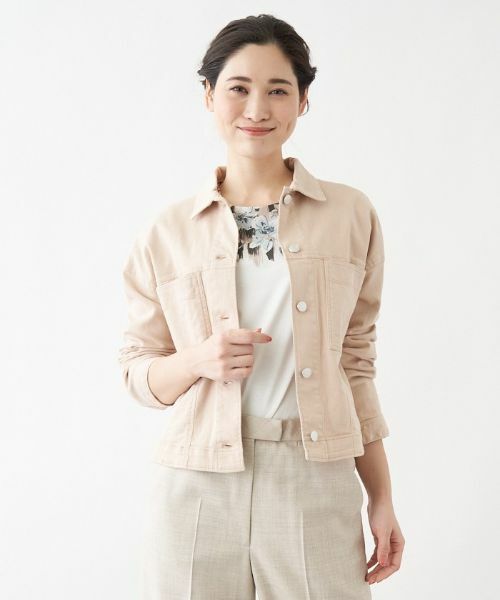 Leilian / レリアン その他アウター | カラーデニムジャケット(ベビーピンク)