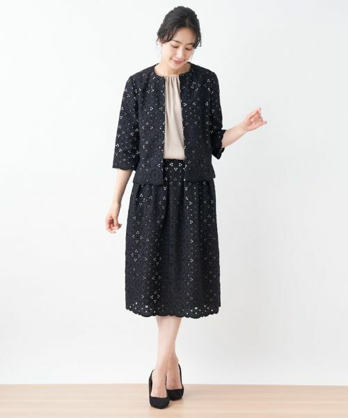 Leilian / レリアン テーラードジャケット | エンブロイダリーレースジャケット【セレモニー】 | 詳細1