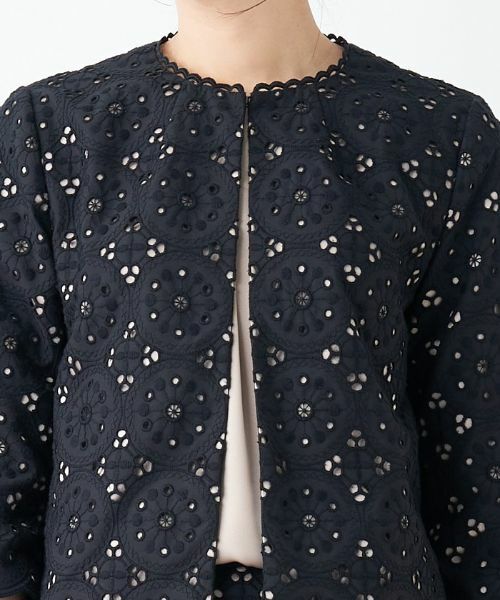 Leilian / レリアン テーラードジャケット | エンブロイダリーレースジャケット【セレモニー】 | 詳細11