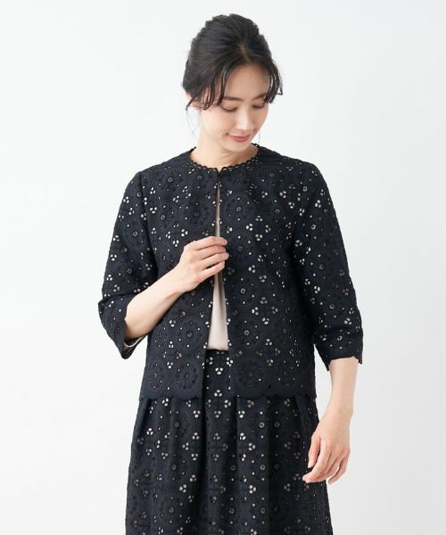 Leilian / レリアン テーラードジャケット | エンブロイダリーレースジャケット【セレモニー】 | 詳細8