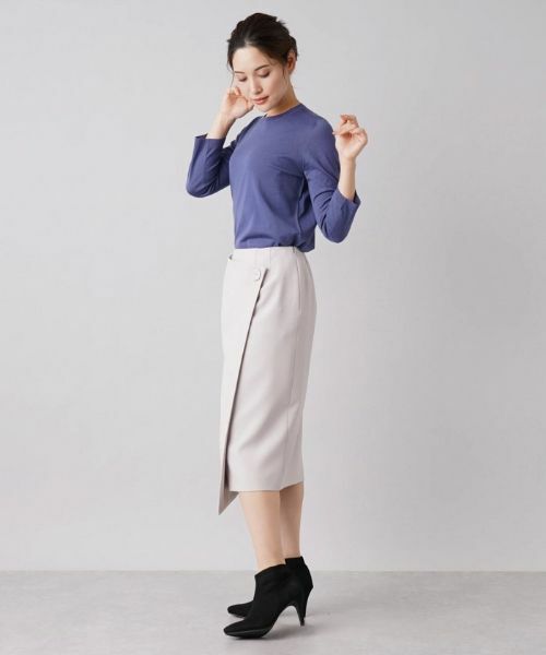 Leilian / レリアン ミニ・ひざ丈スカート | ミディ丈ラップスカート | 詳細12