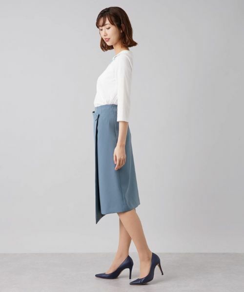 Leilian / レリアン ミニ・ひざ丈スカート | ミディ丈ラップスカート | 詳細2