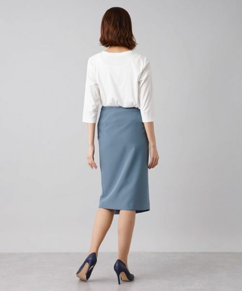 Leilian / レリアン ミニ・ひざ丈スカート | ミディ丈ラップスカート | 詳細3