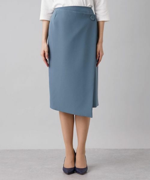 Leilian / レリアン ミニ・ひざ丈スカート | ミディ丈ラップスカート | 詳細4