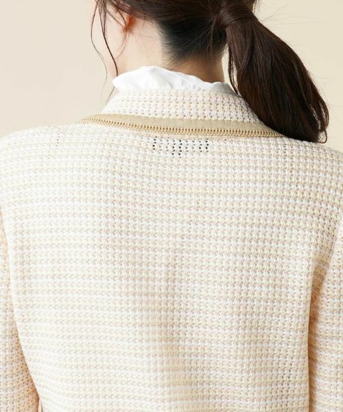 Leilian / レリアン テーラードジャケット | 異素材トリムニットジャケット | 詳細8