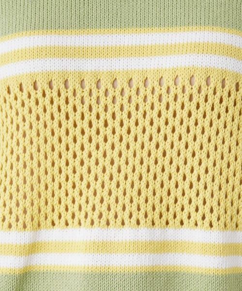 Leilian / レリアン ニット・セーター | ボーダー切替メッシュニット | 詳細11