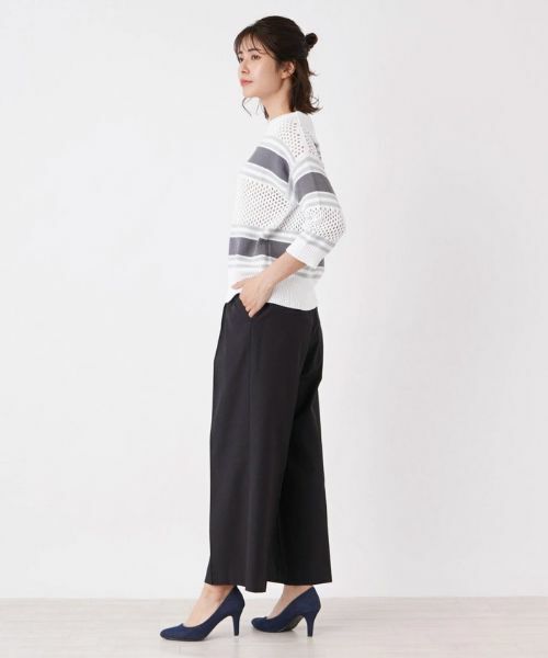 Leilian / レリアン ニット・セーター | ボーダー切替メッシュニット | 詳細13