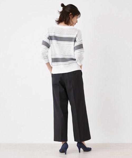 Leilian / レリアン ニット・セーター | ボーダー切替メッシュニット | 詳細14