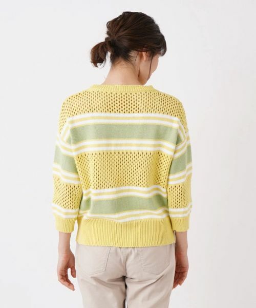Leilian / レリアン ニット・セーター | ボーダー切替メッシュニット | 詳細6