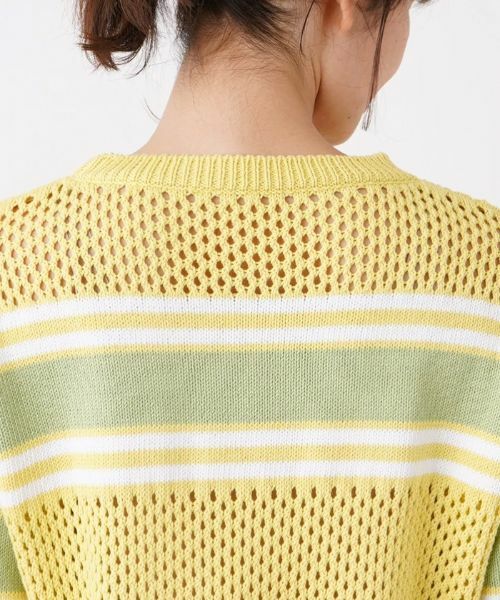 Leilian / レリアン ニット・セーター | ボーダー切替メッシュニット | 詳細8