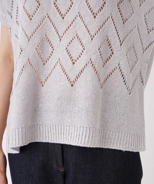 Leilian / レリアン ニット・セーター | スパンコール透かし編みニット【LE TRICOT PERUGIA】 | 詳細13