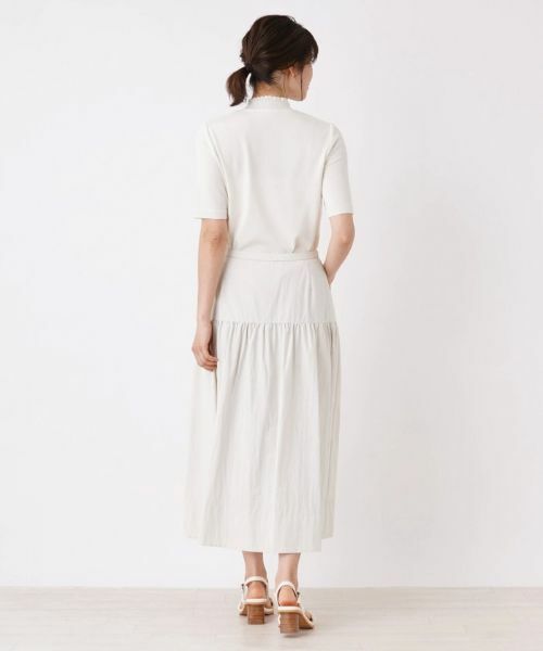 Leilian / レリアン ミニ・ひざ丈スカート | 洗えるギャザー切り替えロングスカート【my Perfect wardrobe】 | 詳細3