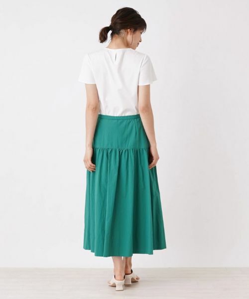 Leilian / レリアン ミニ・ひざ丈スカート | 洗えるギャザー切り替えロングスカート【my Perfect wardrobe】 | 詳細6