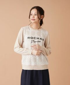 Leilian / レリアン ニット・セーター | レース切替ロゴニット【ROCHAS Premiere】