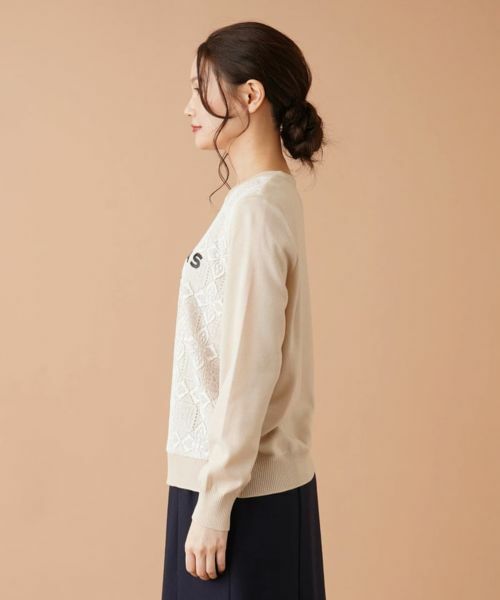 Leilian / レリアン ニット・セーター | レース切替ロゴニット【ROCHAS Premiere】 | 詳細3