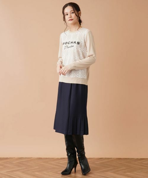 Leilian / レリアン ニット・セーター | レース切替ロゴニット【ROCHAS Premiere】 | 詳細4