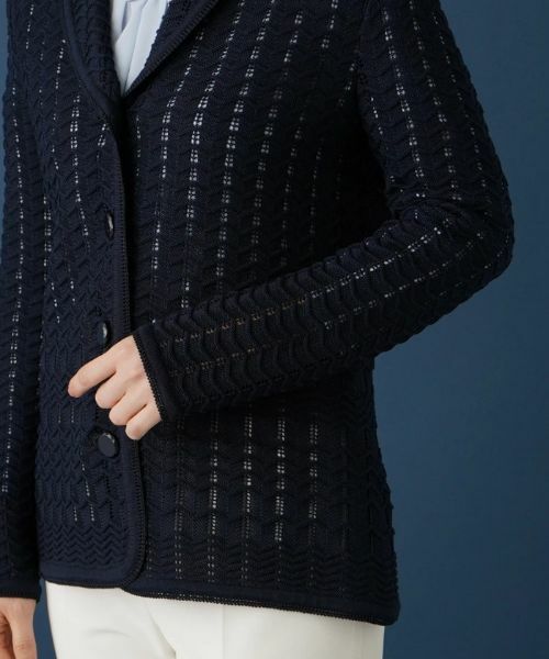 Leilian / レリアン テーラードジャケット | コットンニットジャケット | 詳細10