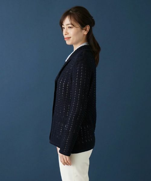 Leilian / レリアン テーラードジャケット | コットンニットジャケット | 詳細5