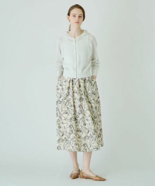 Leilian / レリアン ミニ・ひざ丈スカート | プリントロングフレアスカート | 詳細1