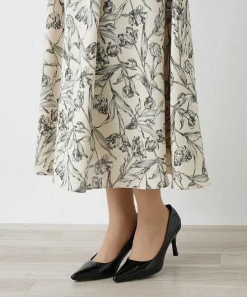 Leilian / レリアン ミニ・ひざ丈スカート | プリントロングフレアスカート | 詳細15