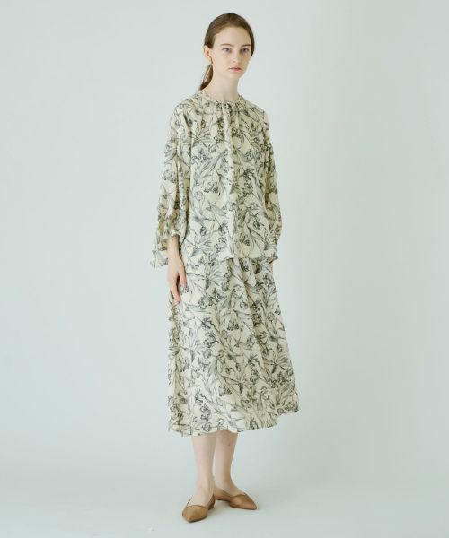 Leilian / レリアン ミニ・ひざ丈スカート | プリントロングフレアスカート | 詳細4