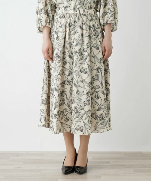 Leilian / レリアン ミニ・ひざ丈スカート | プリントロングフレアスカート | 詳細9