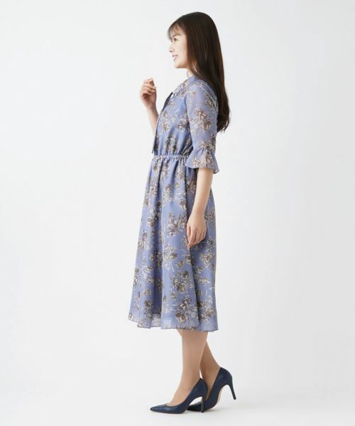 Leilian / レリアン ドレス | 洗えるフラワープリントミモレ丈ワンピース | 詳細2