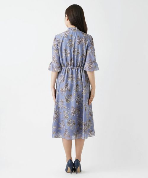 Leilian / レリアン ドレス | 洗えるフラワープリントミモレ丈ワンピース | 詳細6