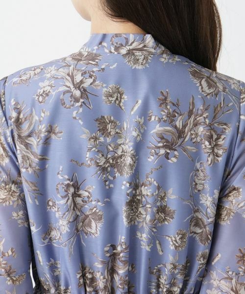 Leilian / レリアン ドレス | 洗えるフラワープリントミモレ丈ワンピース | 詳細8