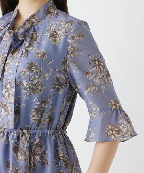 Leilian / レリアン ドレス | 洗えるフラワープリントミモレ丈ワンピース | 詳細9