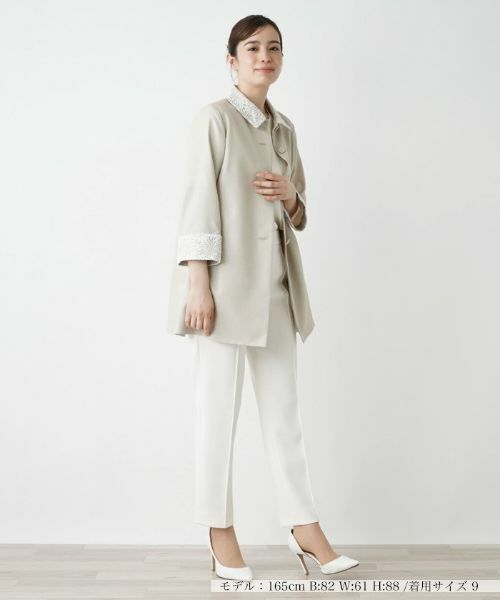 Leilian / レリアン テーラードジャケット | ステンカラーショートコート | 詳細1