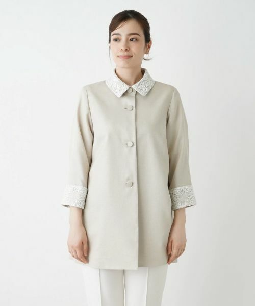 Leilian / レリアン テーラードジャケット | ステンカラーショートコート | 詳細4