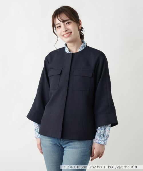 Leilian/レリアン 洗えるジャケット ネイビー 9(M)