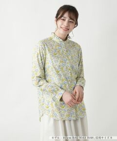 【極美品レアデザイン】レリアン ブラウス 長袖 トップス ボウタイ 花柄 絹 リアルスタイル REAL STYLE ブラウス レディース 長袖 オフィス