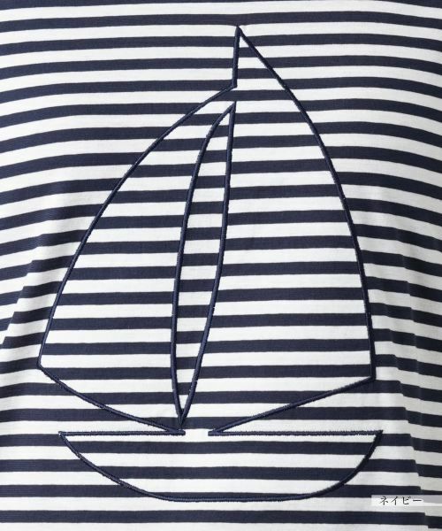 Leilian / レリアン Tシャツ | 刺繍ボーダーTシャツ | 詳細14