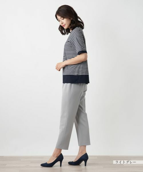 Leilian / レリアン Tシャツ | 刺繍ボーダーTシャツ | 詳細2