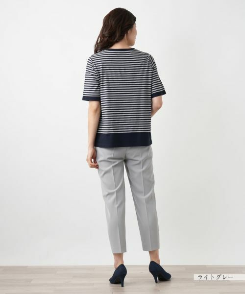 Leilian / レリアン Tシャツ | 刺繍ボーダーTシャツ | 詳細3