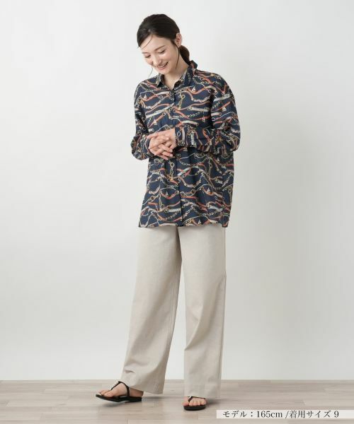 Leilian / レリアン シャツ・ブラウス | チェーンベルトプリントブラウス | 詳細1