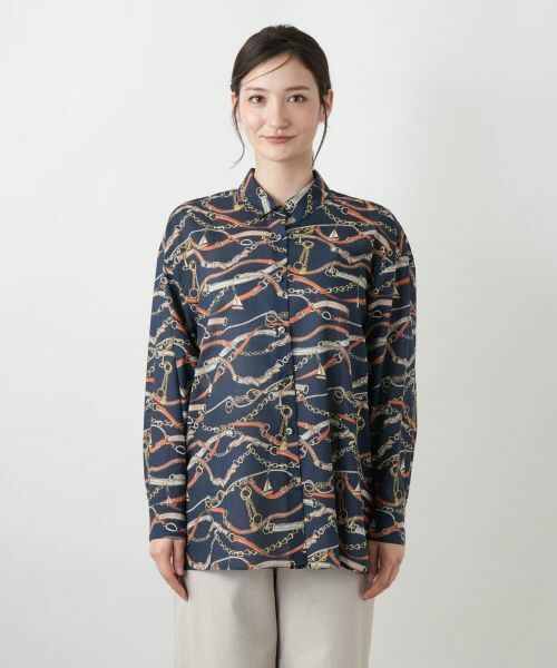 Leilian / レリアン シャツ・ブラウス | チェーンベルトプリントブラウス | 詳細4