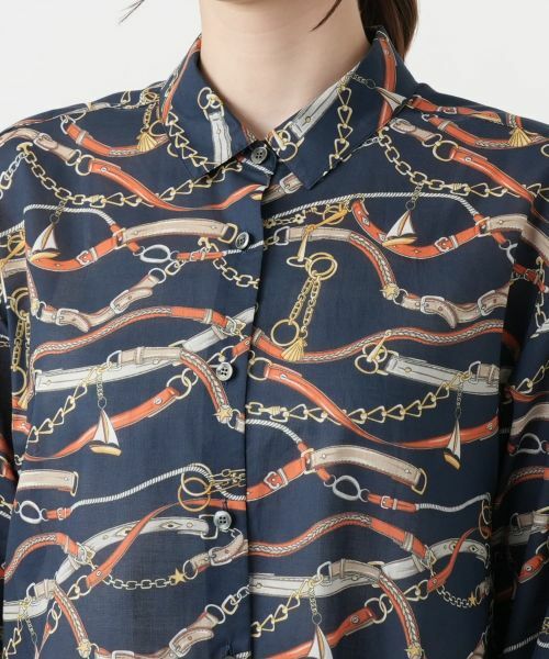 Leilian / レリアン シャツ・ブラウス | チェーンベルトプリントブラウス | 詳細7