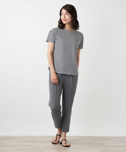 【新品】定価24,200円　レリアン　ボーダーカットソー　ネイビー　17＋ セール】 ボーダーカットソー （カットソー）｜Leilian