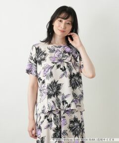 Leilian / レリアン シャツ・ブラウス | 花柄クルーネックブラウス