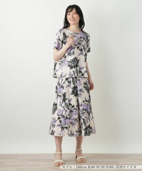 Leilian / レリアン シャツ・ブラウス | 花柄クルーネックブラウス | 詳細1