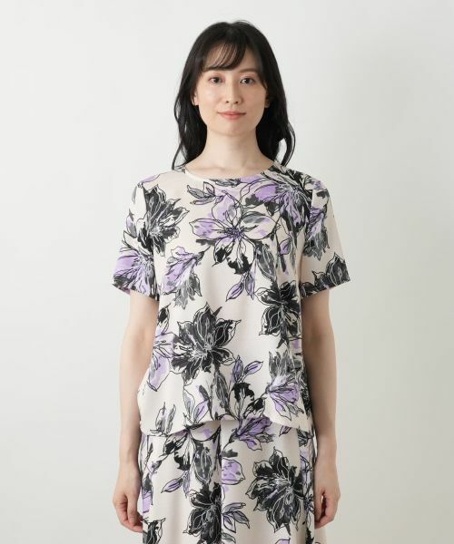 Leilian / レリアン シャツ・ブラウス | 花柄クルーネックブラウス | 詳細4