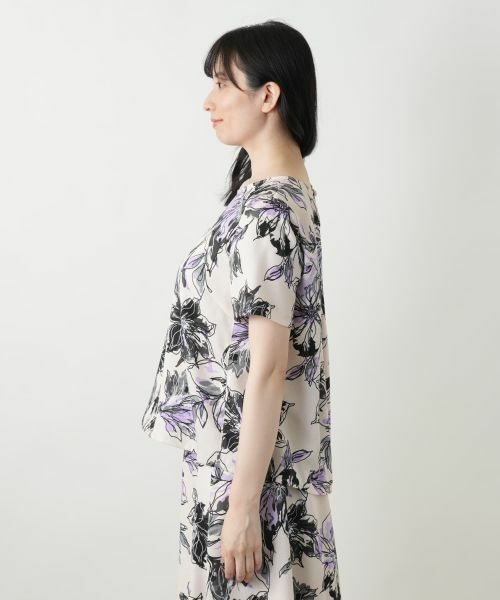 Leilian / レリアン シャツ・ブラウス | 花柄クルーネックブラウス | 詳細5