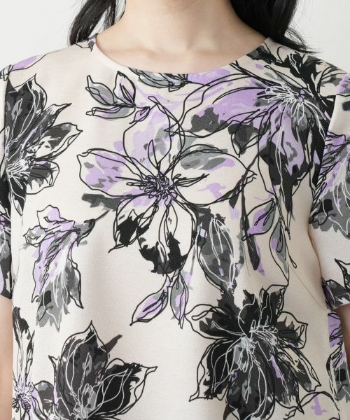 Leilian / レリアン シャツ・ブラウス | 花柄クルーネックブラウス | 詳細7