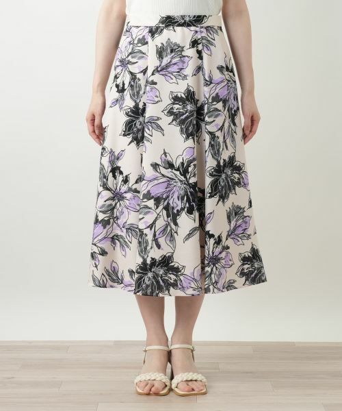 Leilian / レリアン ミニ・ひざ丈スカート | 花柄フレアスカート | 詳細4